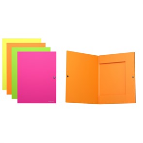 Папка на кнопке с 3 клапанами А4, Erich Krause NEON, корешок 8 мм, толщина пластика 400 мкмия 2977027