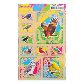 Наклейки "Птицы" фольга, 9,5 х 16 см 4349848