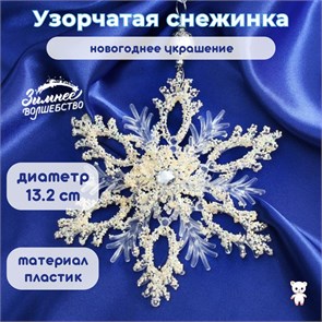 {{productViewItem.photos[photoViewList.activeNavIndex].Alt || productViewItem.photos[photoViewList.activeNavIndex].Description || 'Новогоднее украшение пластиковое &quot;Узорчатая cнежинка&quot; d = 13.2 см, цвет белый + прозрачный'}}