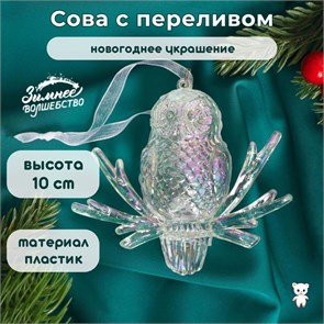 {{productViewItem.photos[photoViewList.activeNavIndex].Alt || productViewItem.photos[photoViewList.activeNavIndex].Description || 'Новогоднее украшение пластиковое &quot;Сова с переливом&quot; 10 х 9 см, прозрачный с переливом'}}