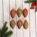 Новогоднее украшение пластиковое "Шишка с переливами" 5.5 х 3.5 см, цвет "золото" 2371307 - фото 407558