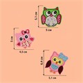 Термоаппликации "Совы" 3 шт, 6.4 х 5.1 см, 5.1 х 5 см, 5 х 4.5 см 2612330