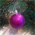 Новогодний шар "Византия. С блёстками" d = 6 см, пластик, цвет фиолетовый 2131363-блестки