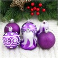 Новогодний шар "Византия. С рисунком" d = 6 см, пластик, цвет фиолетовый с белым 2131363-рисунок