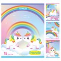 Тетрадь школьная  18 листов клетка А5 скоба  "Hello, unicorn!" BG Т5ск18 7763 - фото 415145