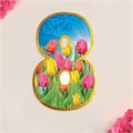 Открытка поздравительная «С 8 Марта!», цветы, 8 x 9 см 3858860 - фото 416017