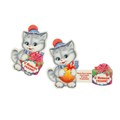 Открытка-мини "С Новым Годом!" котенок, глиттер, 10,5 х 14,8 см 2719893 - фото 416117