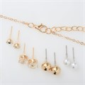 Гарнитур 5 предметов: 4 пары пусет, кулон «Капелька», цвет бело-голубой в золоте, 40 см 2271235