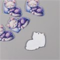 Декор акрил «Котёнок в пижамке сладко спит на подушке», подвеска, 2.9×3.4×0.3 см 10718489
